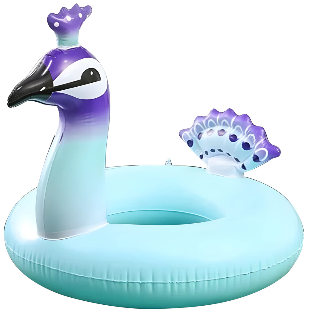 Adult PVC inflatable swimming ring shown with M and L size options and inflated outer diameters 75x75x80cm and 95x100x115cm