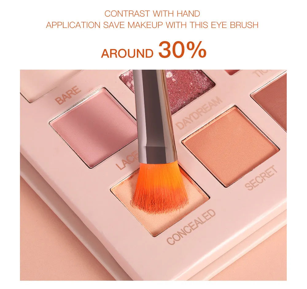 20pc fluorescent makeup brush set with blush, powder, eyeshadow, lip and mascara brushes in nylon wool and plastic