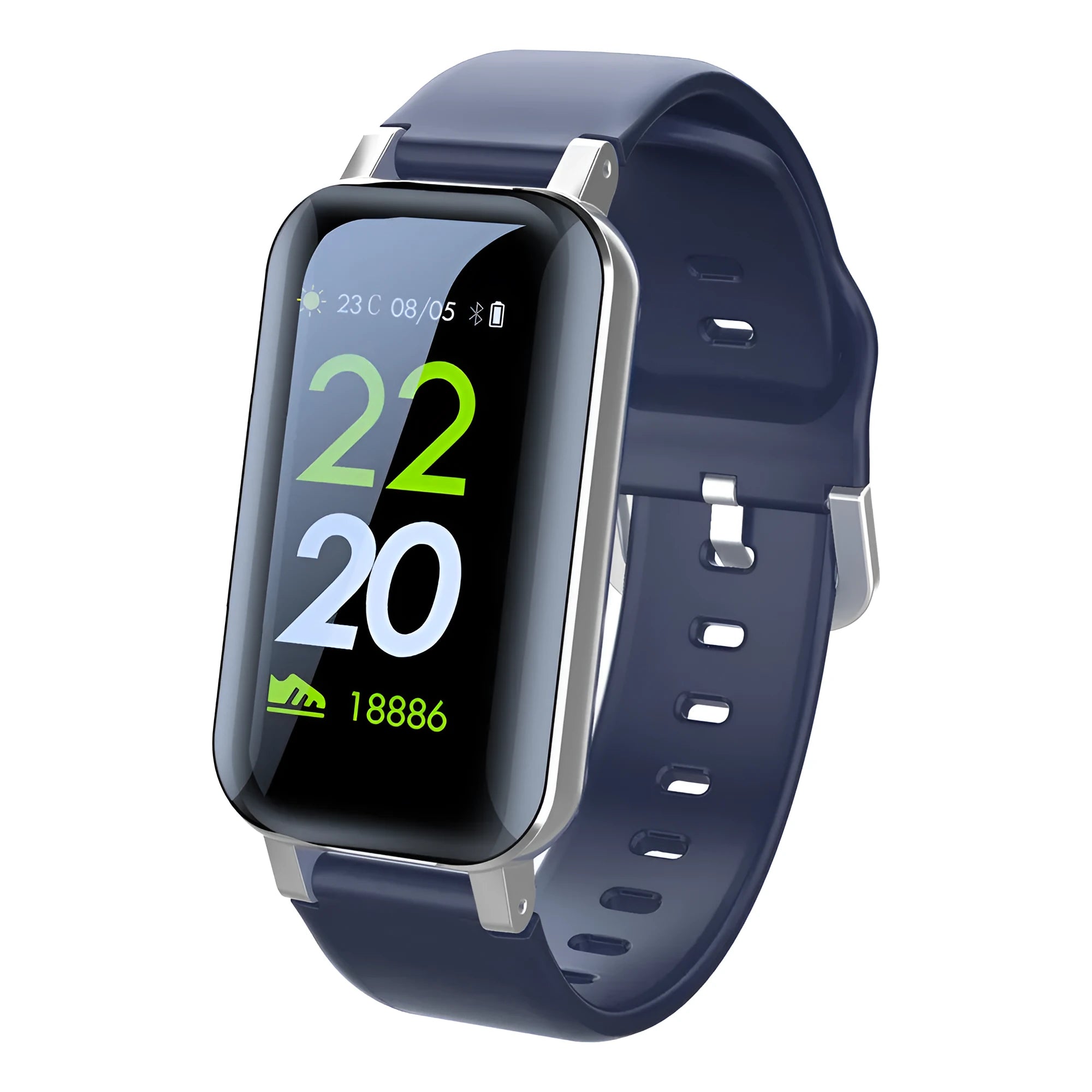 XD_LCIRT_7sxs6ycn Call Bracelet smart bracelet in black, blue, or coffee on a wrist.