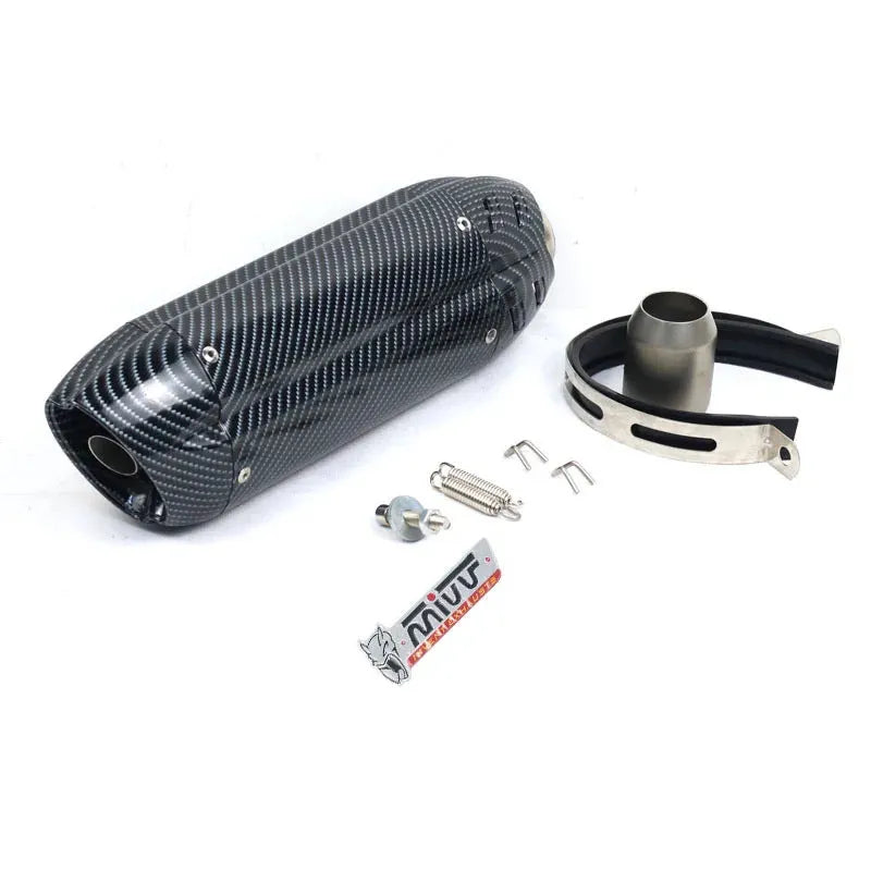 Stainless steel motorcycle exhaust pipe modification with small hexagonal design and 51mm interface