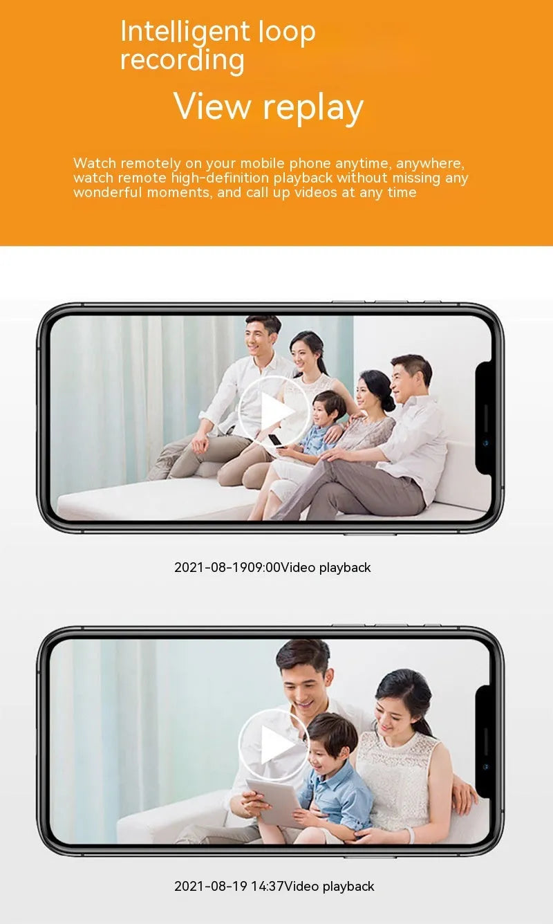 White wireless wifi bulb security camera with lens, showing 5cm diameter and 12cm height.