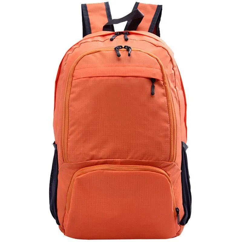 26 inch foldable waterproof backpack in Oxford cloth showing brick red colour option