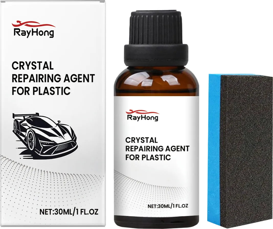 Plastic Refurbished Coating 30ml Renovation Liquid with Blue Square Sponge for Restoring Car Interior Trim, Dashboard, Bumper, and Exterior Trim Colour