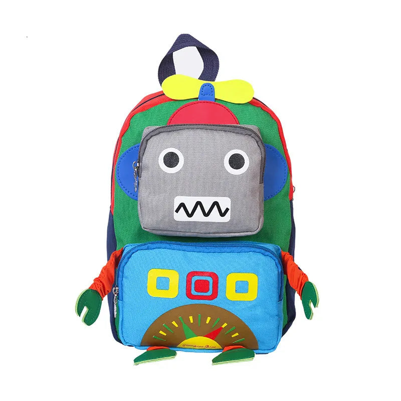 Children's backpack for kindergarten, 27 x 20 x 10 cm, available in pink, blue, green, and gules (red) with adjustable straps.