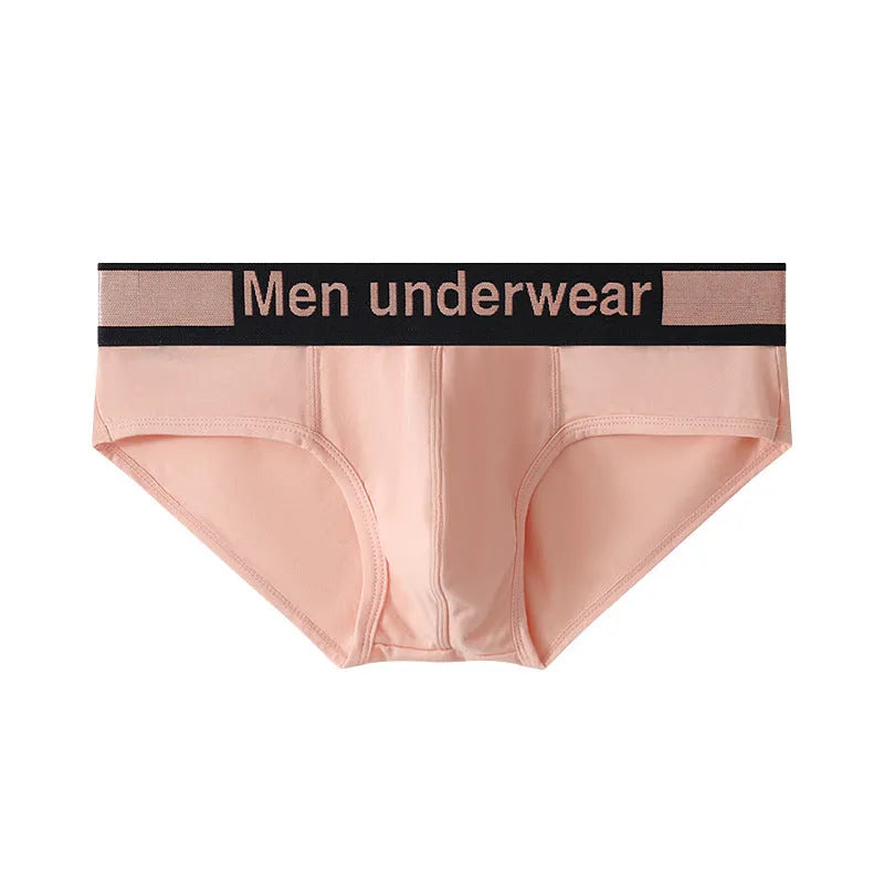 Modal men's briefs with a low waist and gradient belt in black, white, or pink colours.