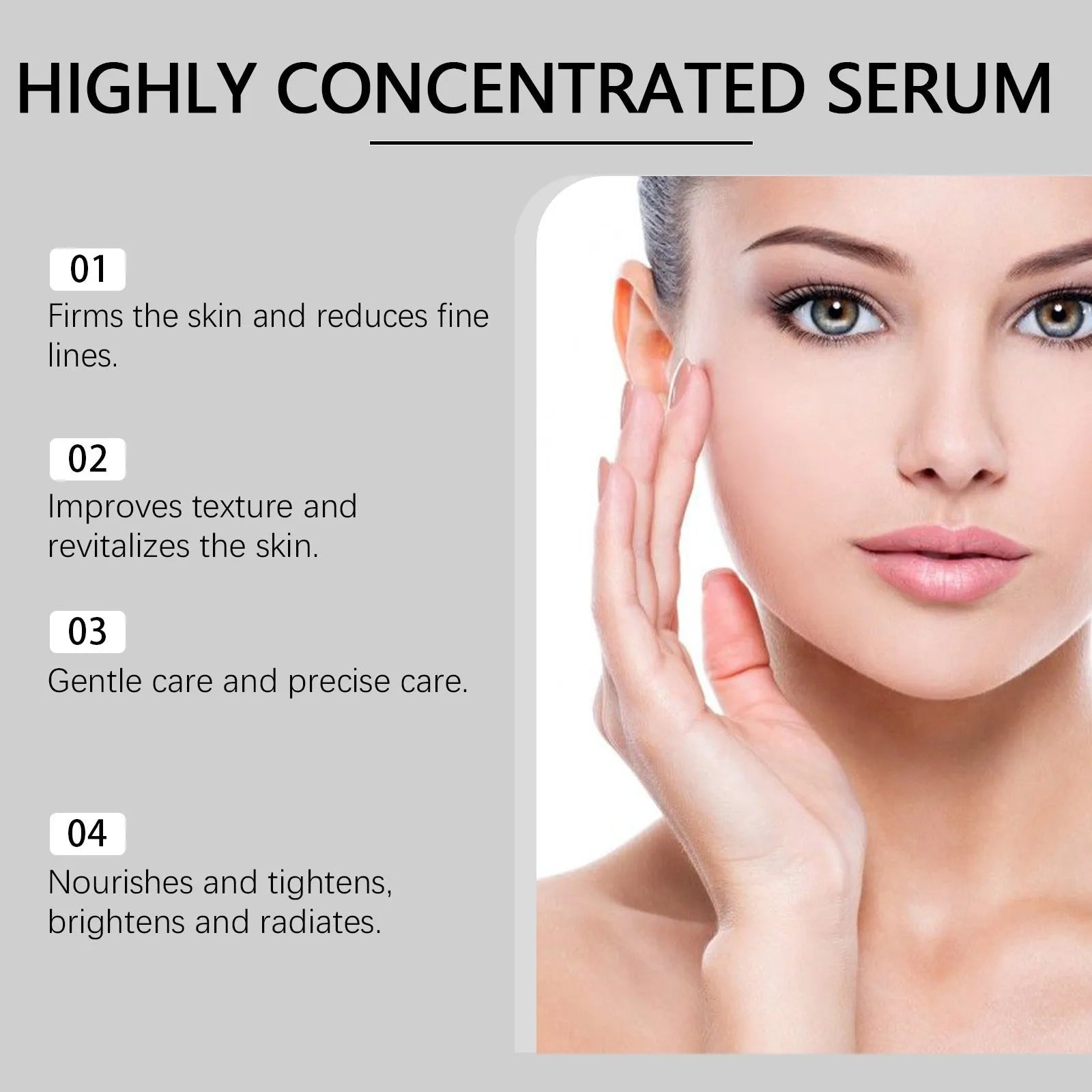 30ml bottle of Light Lines Nourish Skin Smear Care Solution Tightening Essence serum.