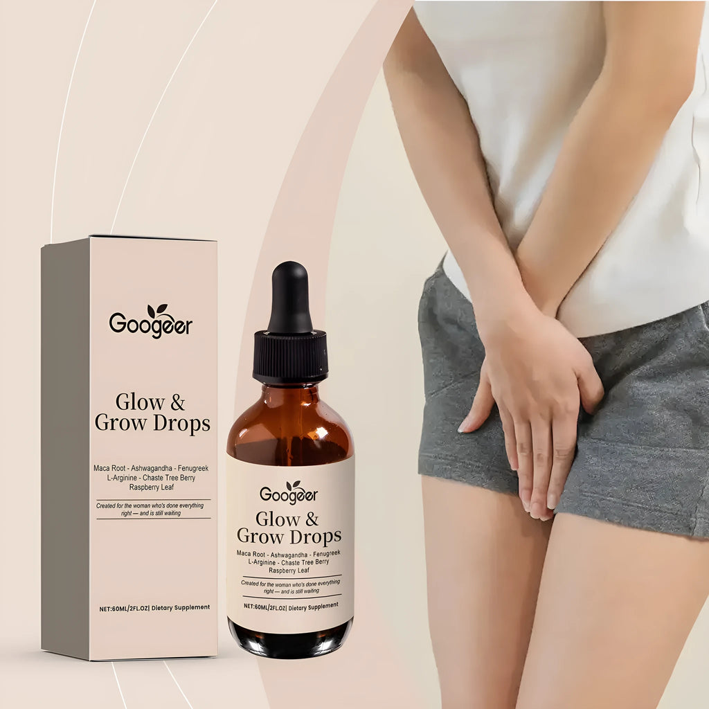 60ml bottle of Female Estrogen Balance Drops dietary supplement with dropper, containing vitamins and herbal extracts