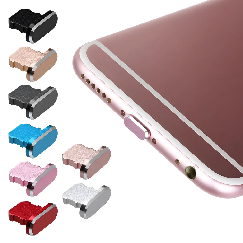 Aluminium alloy iPhone charging port dust plug in metallic gold colour