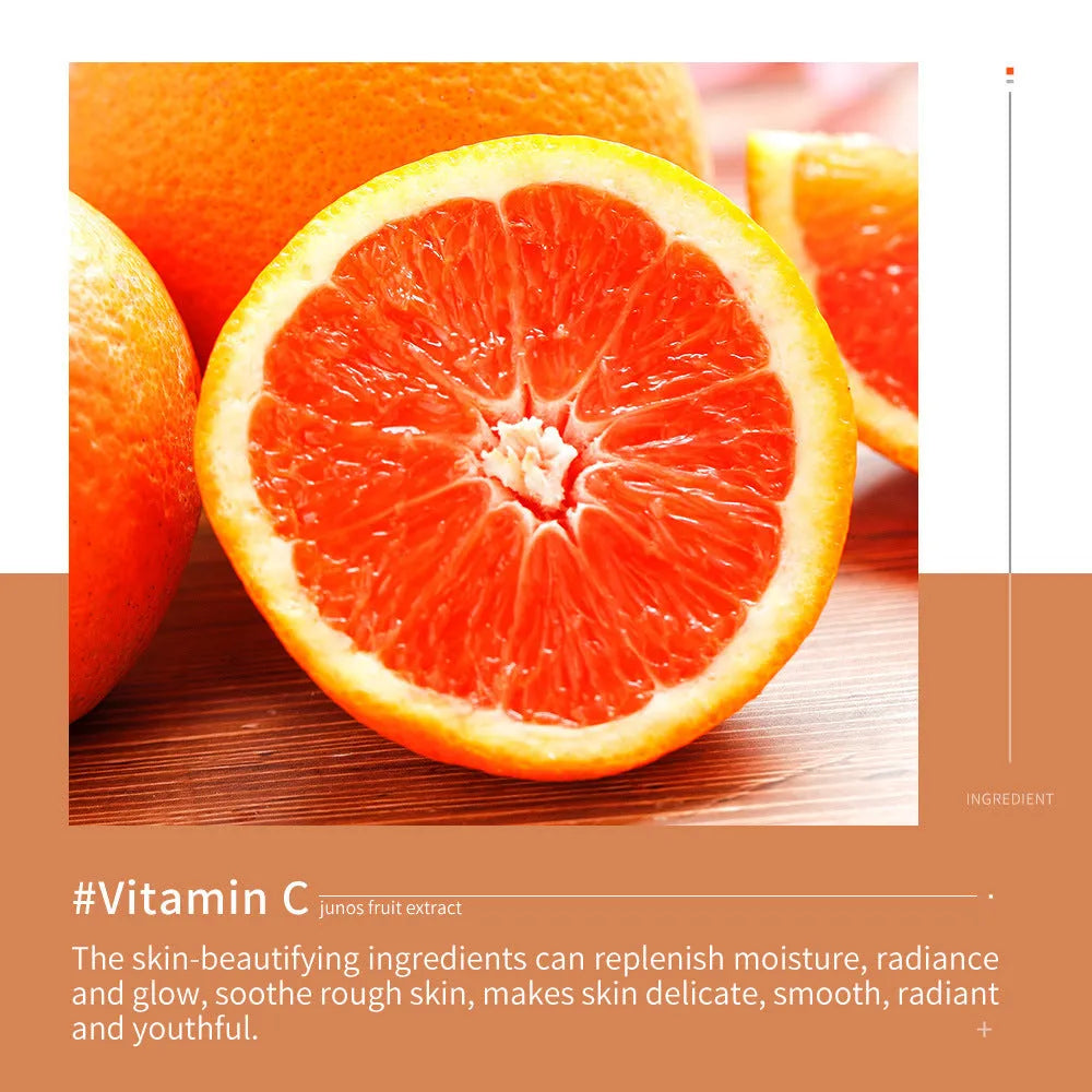 Vitamin C hydrating facial essence 30ml bottle with English packaging for universal skin types