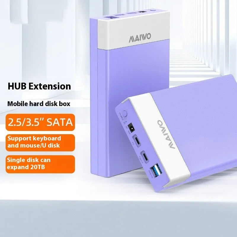 USB 3.0 hard disk enclosure for 3.5 inch SATA drives with sliding cover and multiple colour options