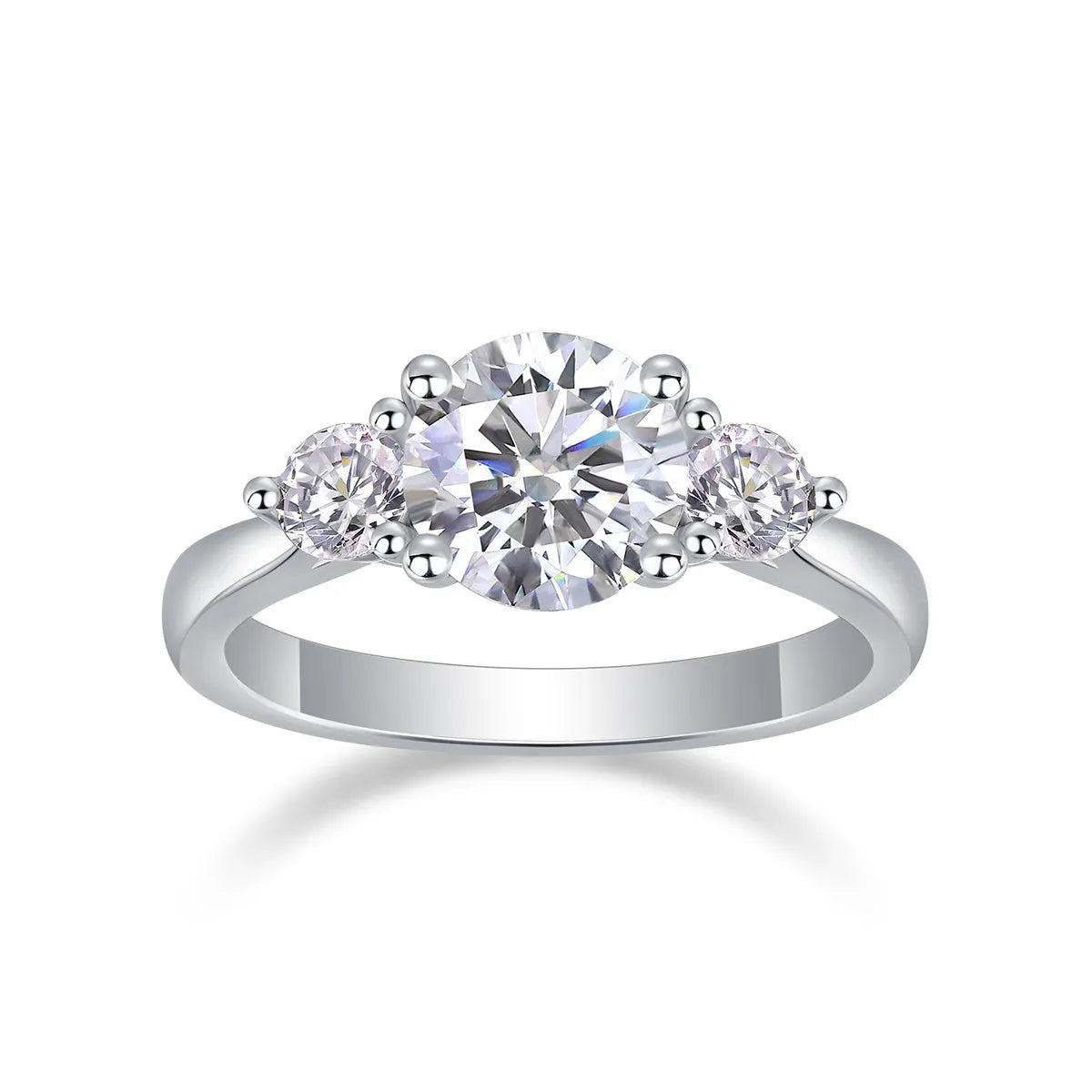 Wedding ring set with 2-carat moissanite in S925 silver gold-plated finish, GRA certificate included