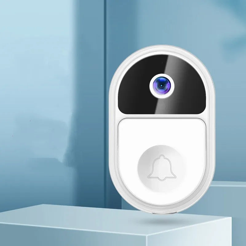 Doodle Smart Visual Doorbell V8 in black and white, showing front view with camera and button.