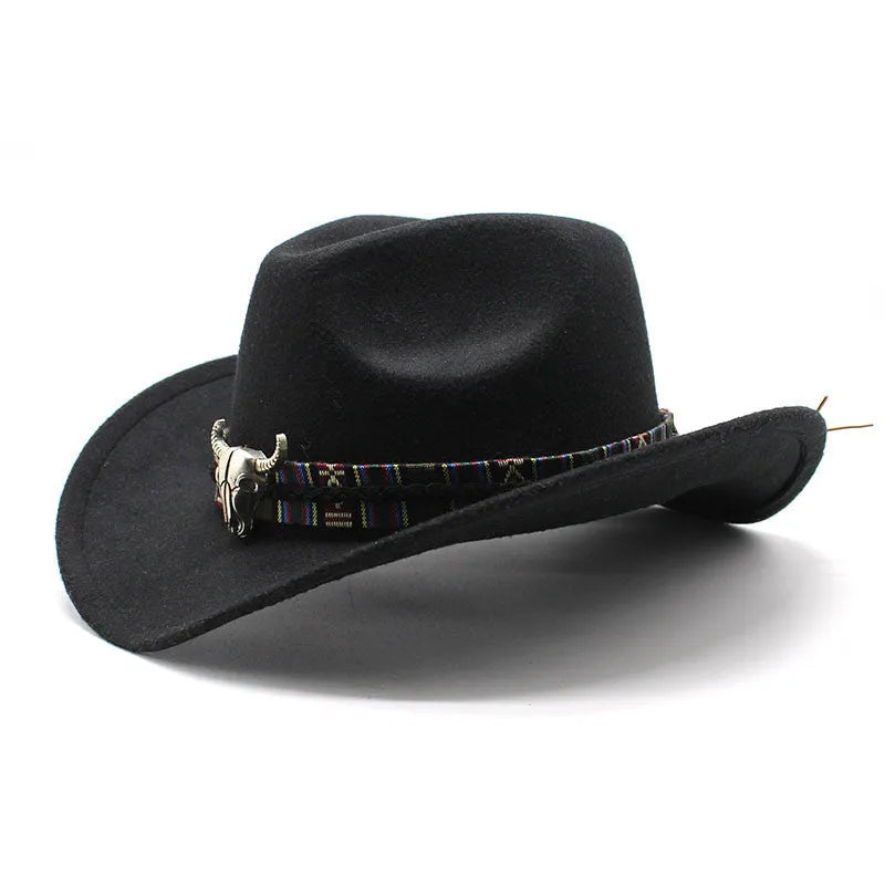 Western cowboy hat with bell crown in Army Green, shown from the side on a wooden post.