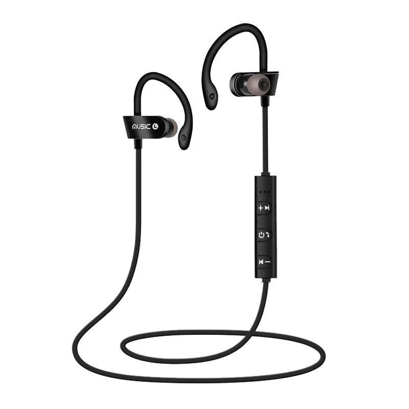 Bluetooth headset neck hanging in-ear wireless sports earphone with 10m range black blue red colours