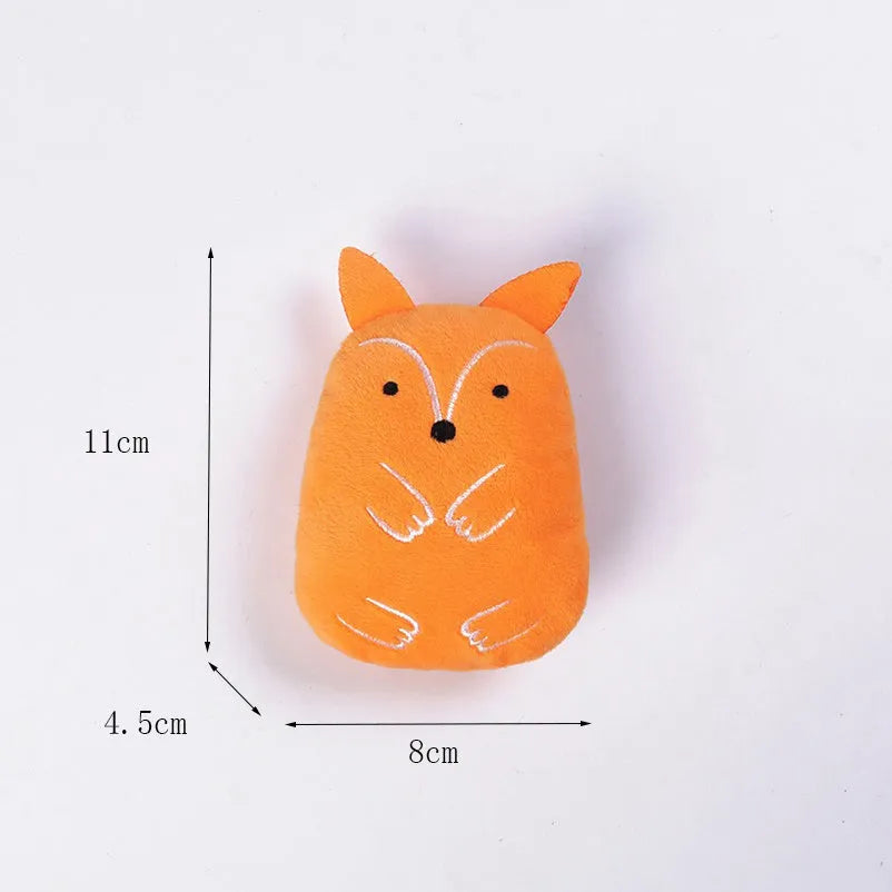 Plush catnip chewing toy for cats with vocal features in multiple colour options