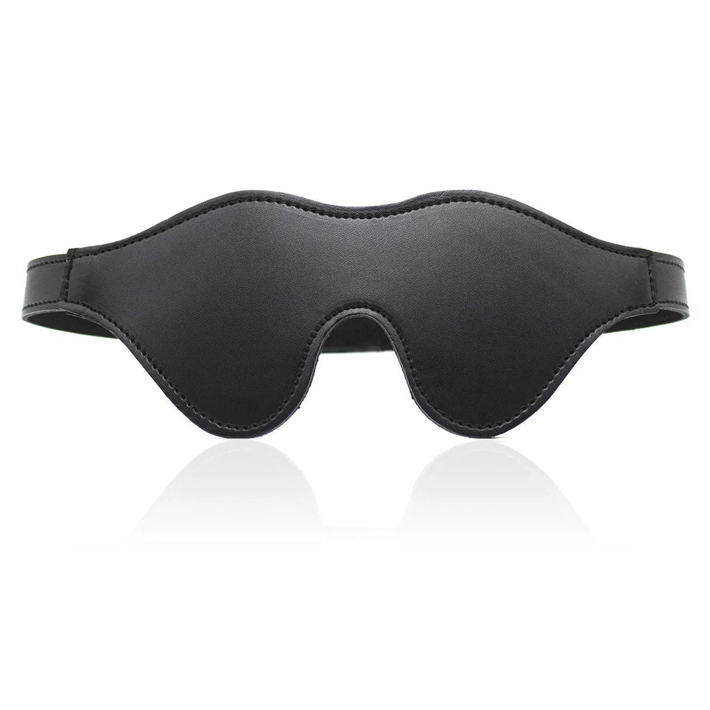 Women's three-dimensional leather eye mask with Velcro fastening and metal fittings in multiple colours