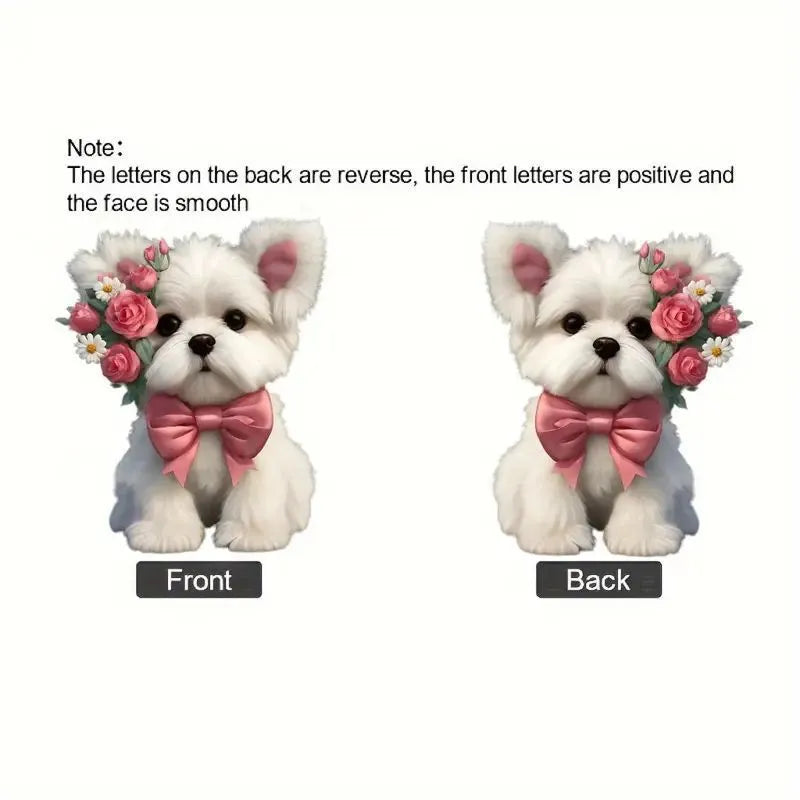 Transparent acrylic car pendant with colourful cartoon design for interior decoration