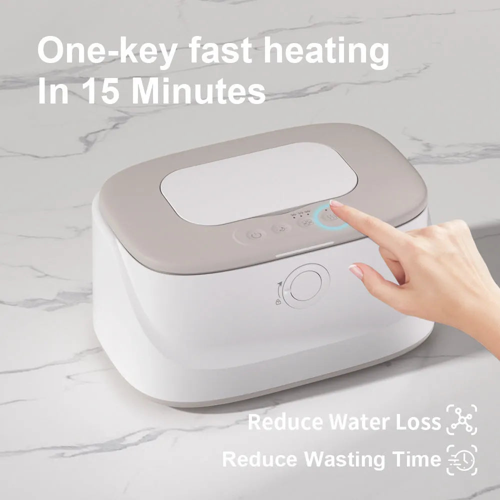 Baby wipe heater night light USB plug-in car constant temperature wipes box in white polypropylene