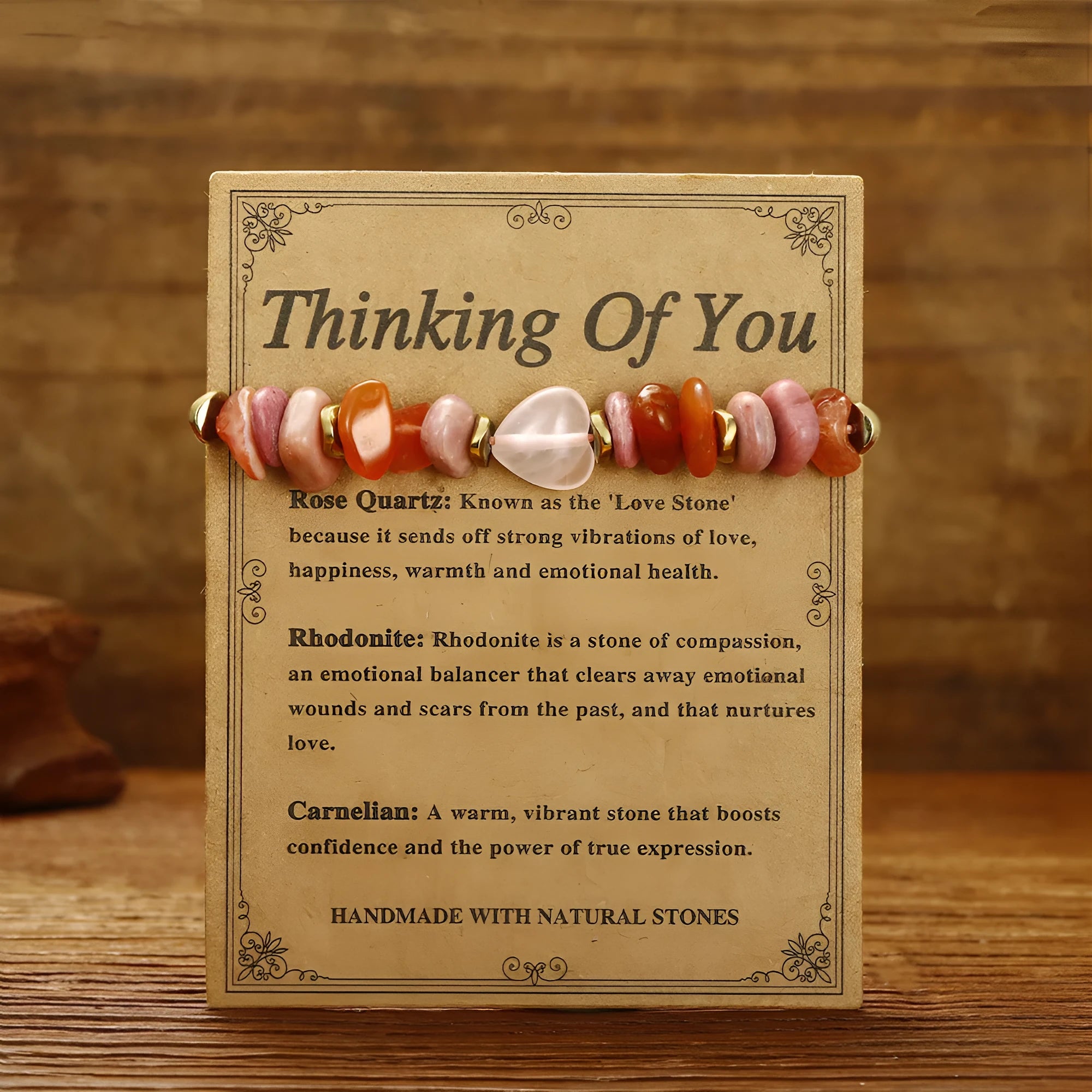 Handmade geometric stone beaded bracelet for women showing textured beads and contemporary design