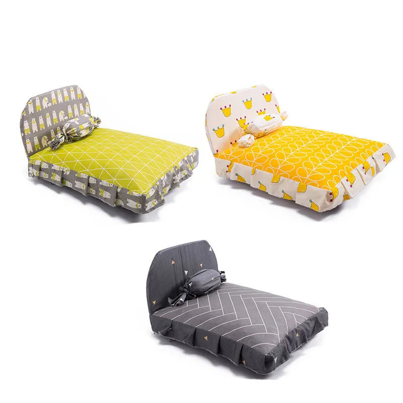 Candy shape pet house puppy bed in grey with cotton cloth surface and removable washable cover
