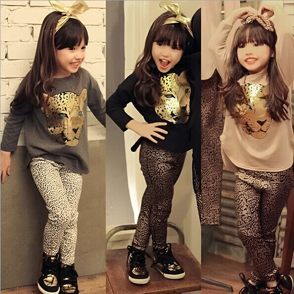 Two-piece children's casual pants suit set for summer in short sleeves, shown in multiple colours.