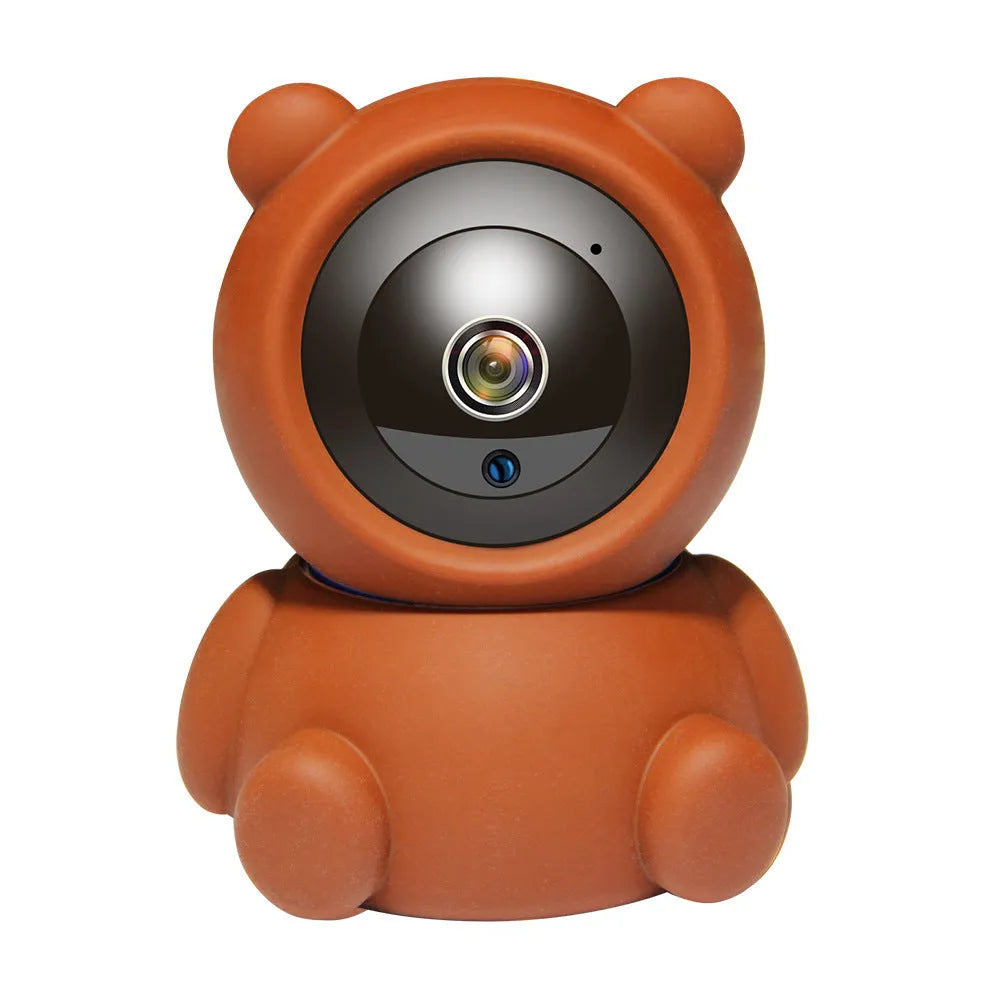 Bear 1080P WiFi indoor security camera with infrared LEDs for night vision on a white background