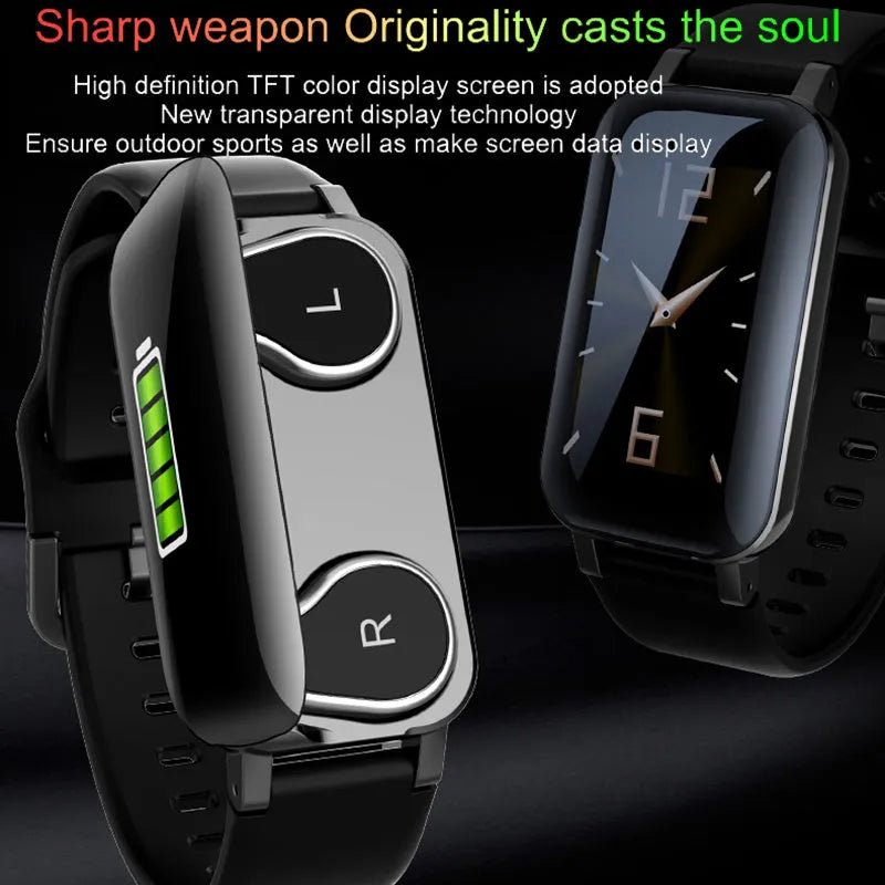 XD_LCIRT_7sxs6ycn Call Bracelet smart bracelet in black, blue, or coffee on a wrist.