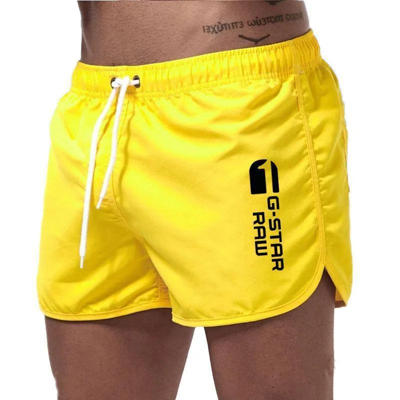 Men's polyester beach shorts with elastic waistband in multiple colour options