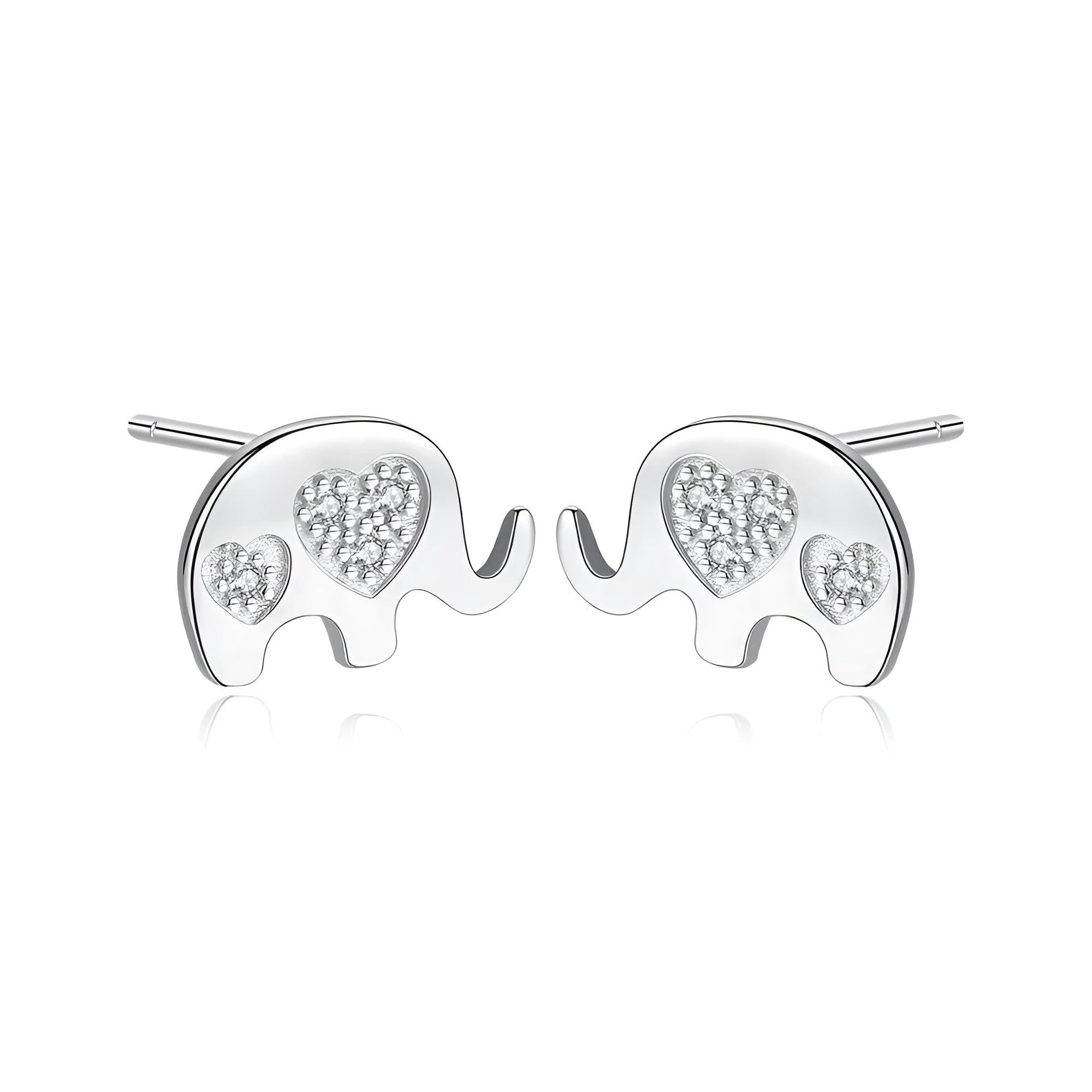 Geometric Korean silver earrings with gemstone setting, measuring 0.6cm by 0.9cm