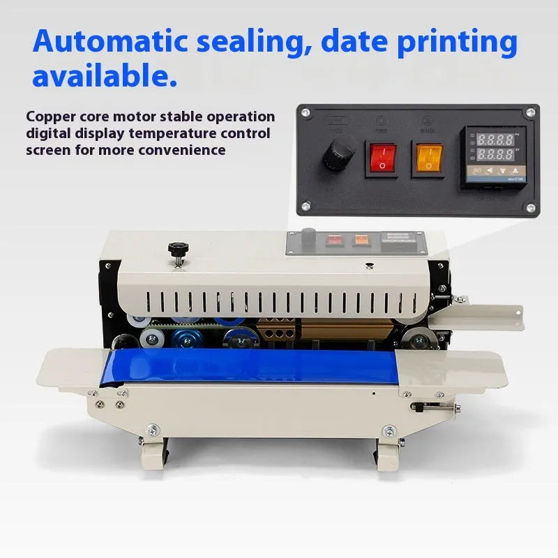 Compact L1 manual steel sealing machine for printing dates on plastic bags and pouches