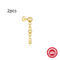 S925 sterling silver water drop earrings with a flat spiral puncture in a gold tone finish.
