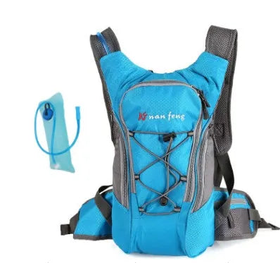 Black sports outdoor bag with shoulder straps, 10 litre capacity for cycling and hiking