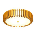 Japanese-style log LED ceiling lamp 35cm diameter 3-head Nordic design