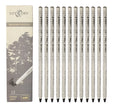 Charcoal pencil art set with multiple grades from 2H to EE including drawing charcoal and wire tools