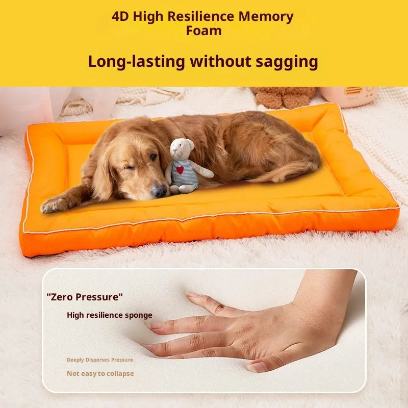 Orange Oxford cloth kennel pad for dogs, breathable pet bed pad, four seasons use