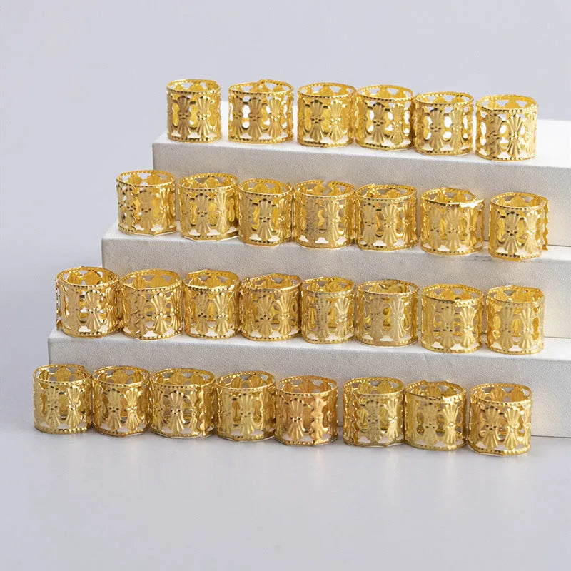 Metal dreadlocks buckle hair clip in gold or silver electroplated finish for braids and dreadlocks