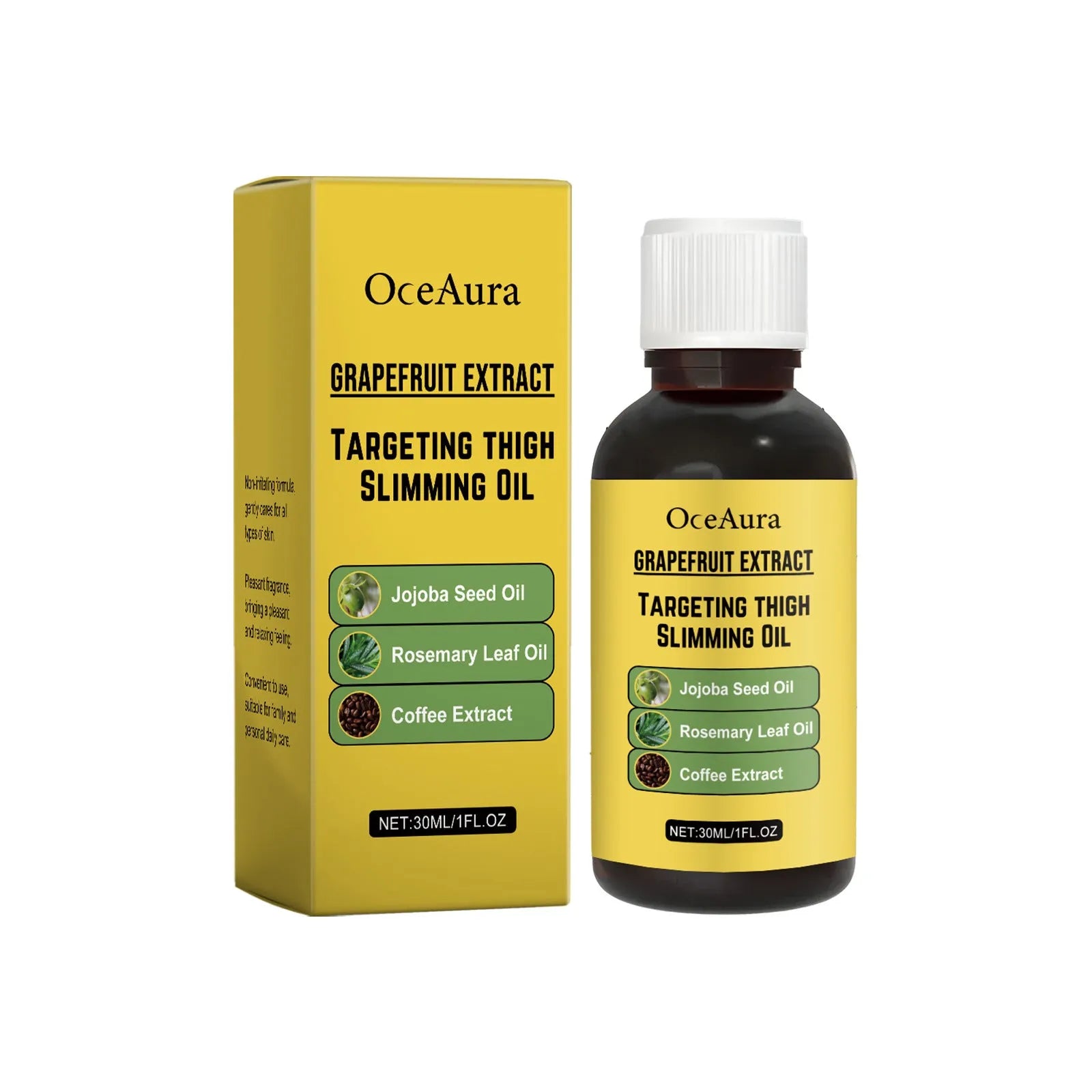 30ml bottle of body treatment oil with grapefruit extract for skin nourishment