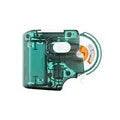 Electric fishing hook tier tool with PC shell housing in blue and green colour