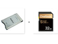 Stainless steel SD to PCMCIA adapter card with 32GB memory for Mercedes-Benz cars.