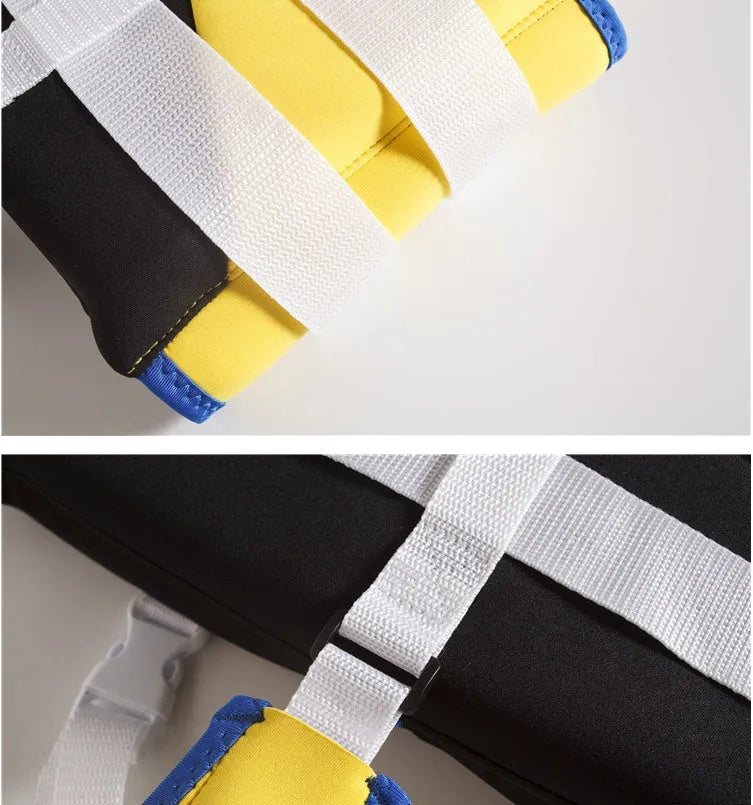 Children's professional life jacket snorkeling vest with belt in blue-yellow colour for swim training