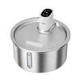 White stainless steel pet water fountain with constant temperature heating settings