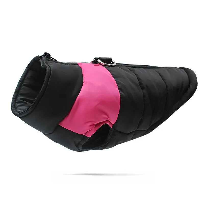 Waterproof padded dog winter coat with front zipper in multiple colours for small to large dogs