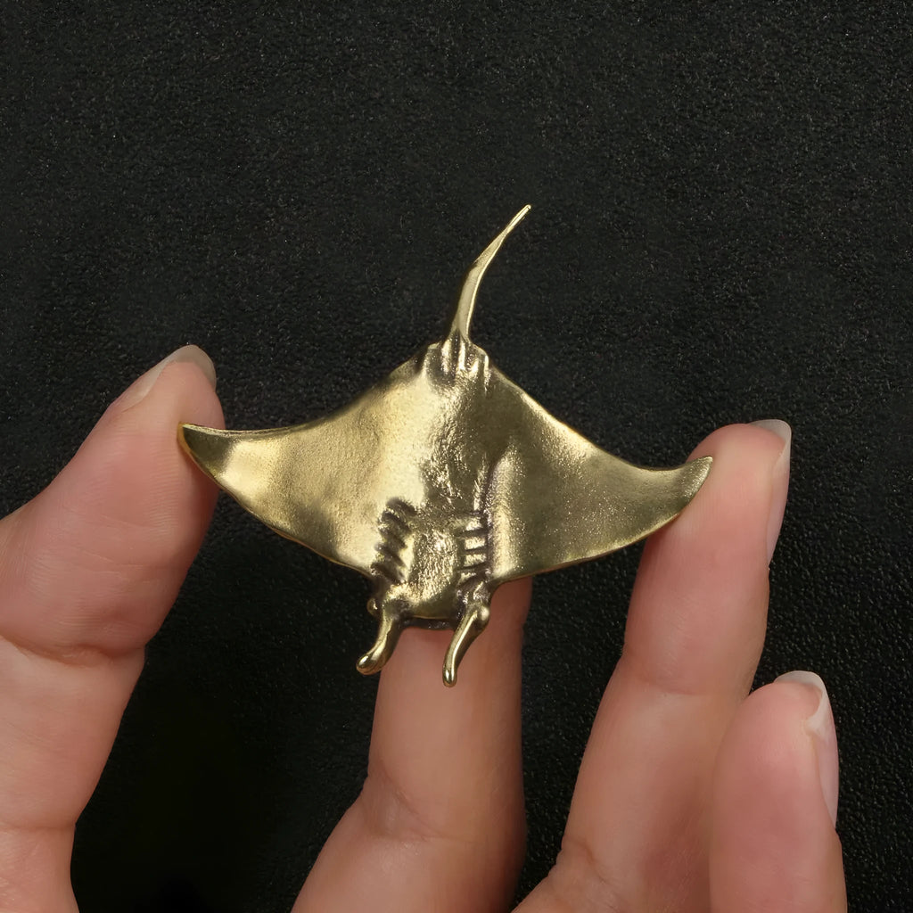 Brass devil fish ornament decoration, single metal fish figurine in picture colour