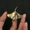 Brass devil fish ornament decoration, single metal fish figurine in picture colour