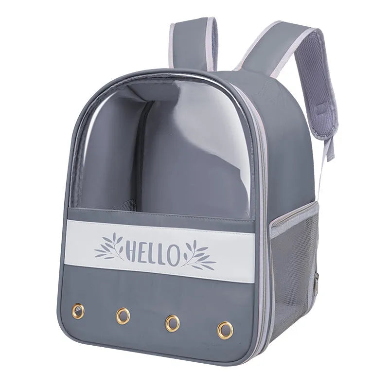 Colorblock English Macaron pet backpack in Oxford cloth, 32x40x24cm, with shoulder straps