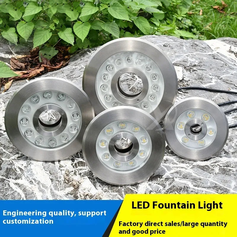 Aluminium alloy underwater landscape lamp for outdoor gardens and courtyards.