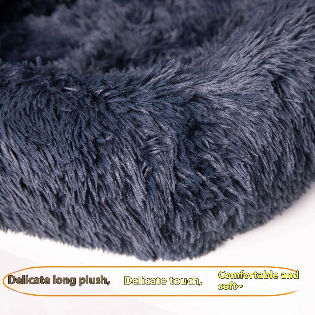 Dark grey thick thermal cloth pet mat placed on a car seat for dog or cat travel protection.
