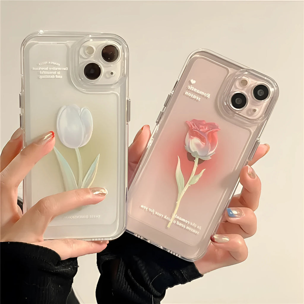 Gradient coloured all-inclusive TPU phone case for Apple iPhone models, showing shockproof design.