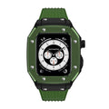 All-in-one smart watch case and strap in stainless steel and silicone for Apple Watch 44/45mm colours blue red army green yellow black