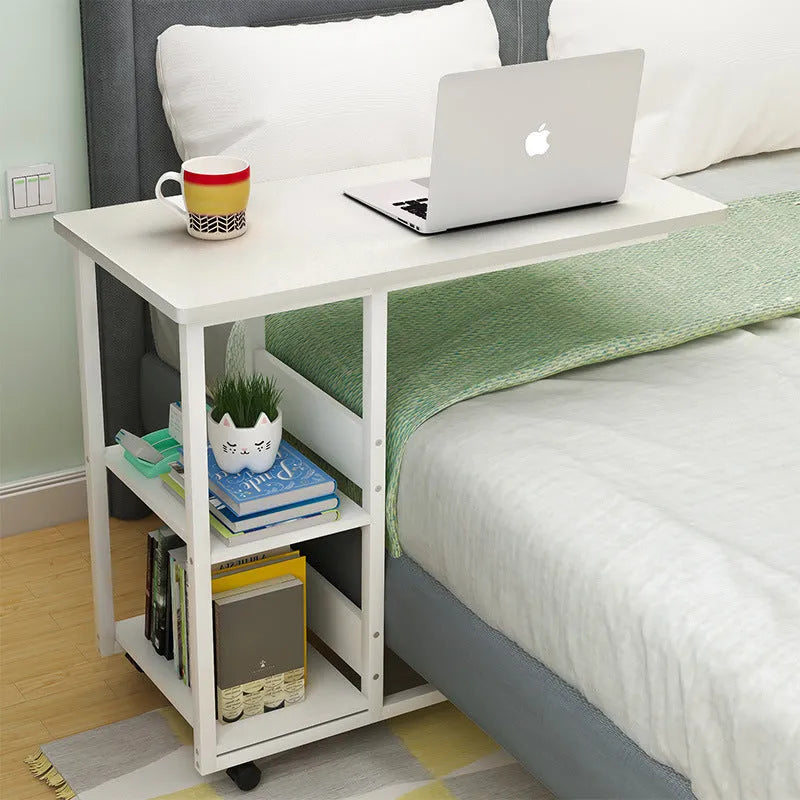 Portable bedside table laptop desk in 60cm niameine walnut finish, modern simple style